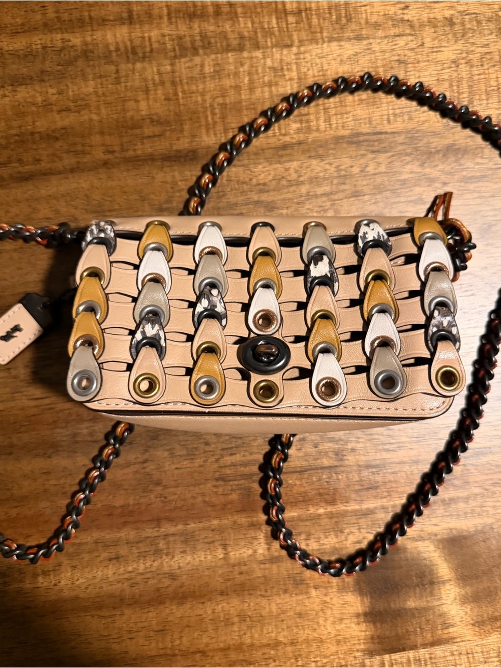 Coach 1941 Dinky With Color Block link and Snakeskin